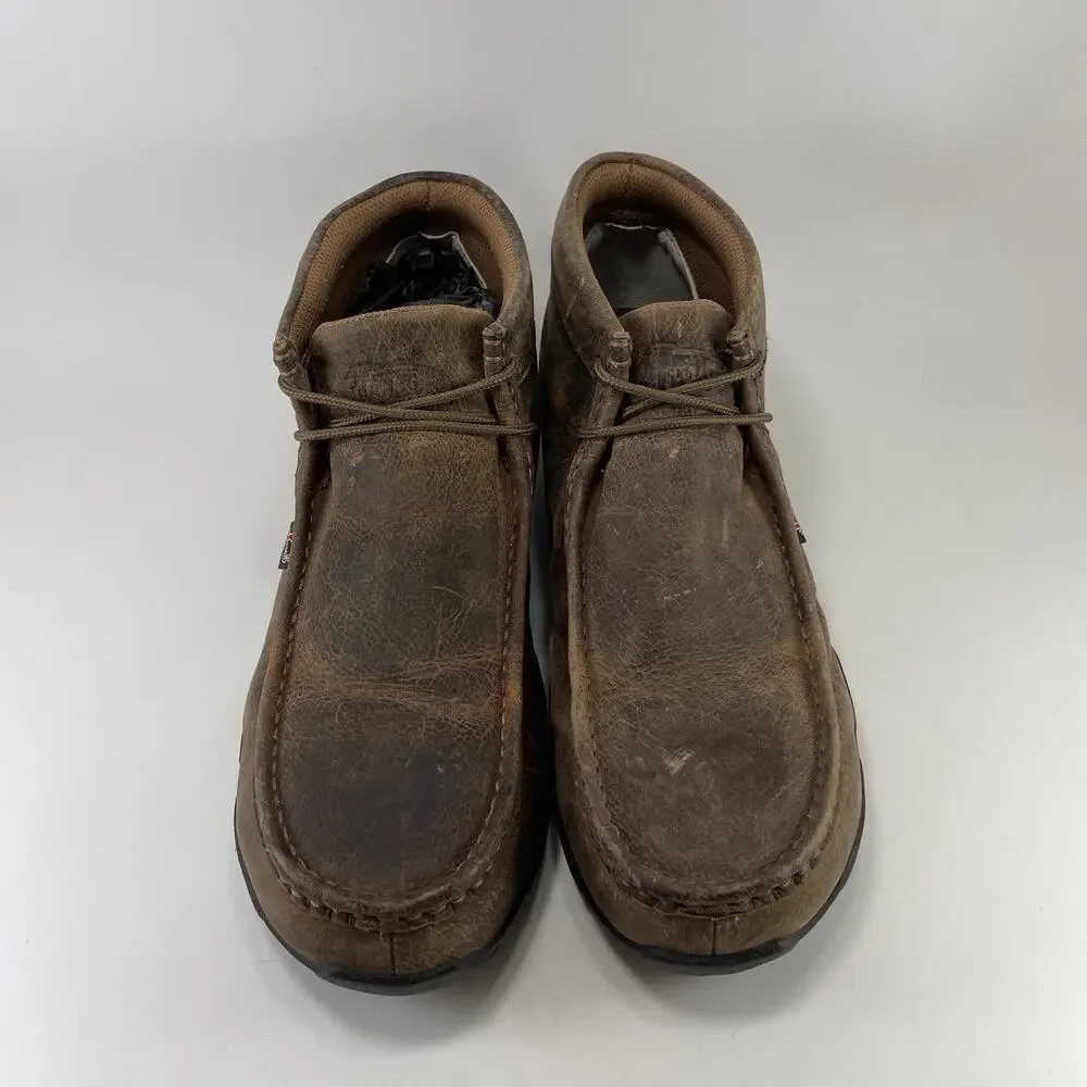 Justin Boots 235 Steel Toe Work Boots Brown Cappie Casual Mens Size 9.5 Chukka